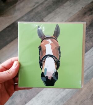 Square Greeting Card - Horse (Close-Up)