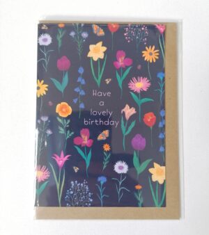 A6 Greeting Card - Florals And Insects "Have A Lovely Birthday" (GC063)
