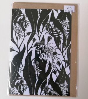 A6 Greeting Card - Black And White "Leafy Sea Dragons" (C-C037)