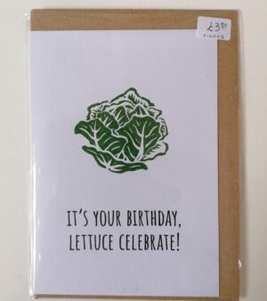 A6 Greeting Card - Green "It's Your Birthday, Lettuce Celebrate!" (C-C023)