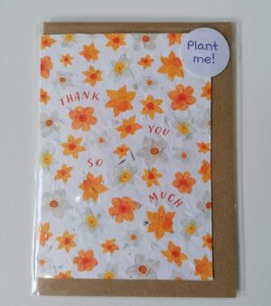 A6 Plantable Greeting Card - Daffodils "Thank You So Much" (GC058S)