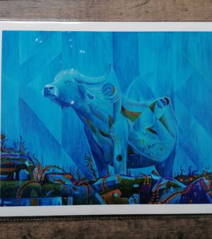 A3 Limited Edition Giclee Print - Buffalo In The Rain