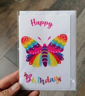 A6 Greeting Card - Happy Birthday (w/ Colourful Butterfly) - ABB102