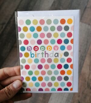 A6 Greeting Card - Happy Birthday (w/ Colourful Dots) - ABB100