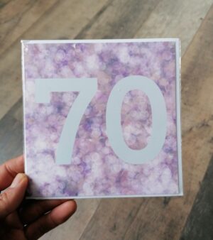 Square Greeting Card - 70 Birthday Card (Light Purple)