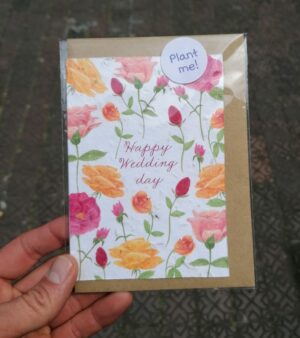 A6 Plantable Greeting Card - Happy Wedding Day (GC070S)
