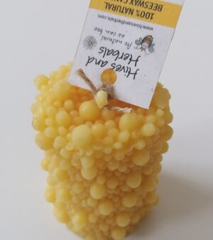 Handmade Beeswax Candle - Bobble (7.5cm Tall) 160-003