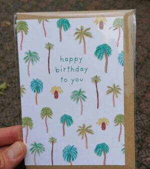A6 Greeting Card -  Palm Tree Birthday (GC072)