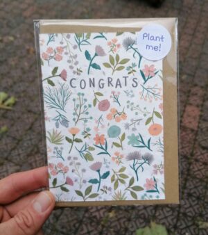 A6 Plantable Greeting Card - Floral Congrats (GC073S)