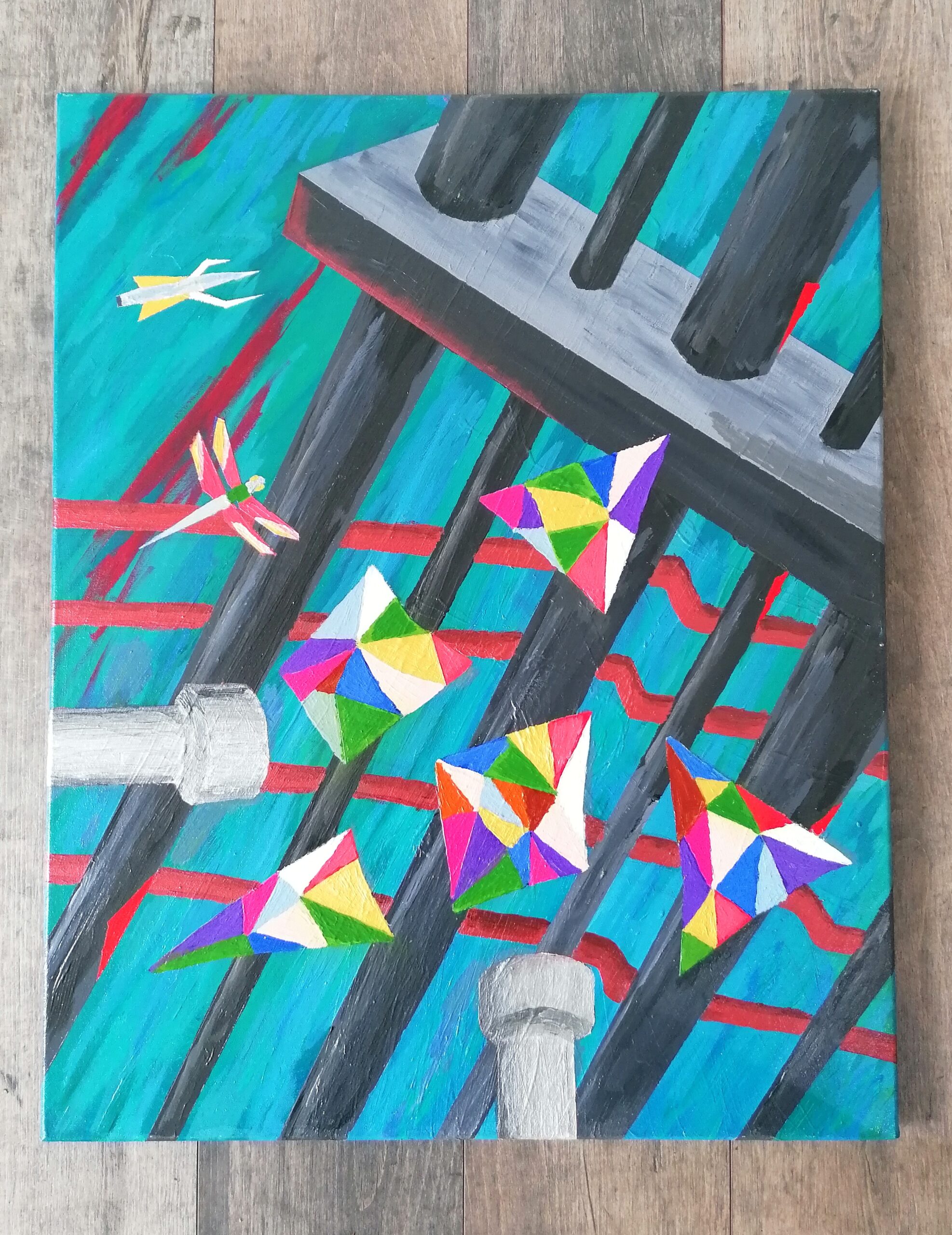 Original Acrylic painting On Canvas - Fusion - By Artist Paul Saville