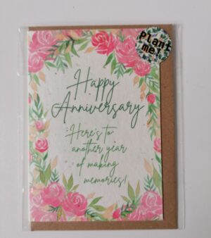 Plantable Greeting Card -  Happy Anniversary (with Roses)