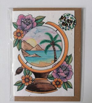 LAST STOCK A6 Plantable Greeting Card - Island Globe