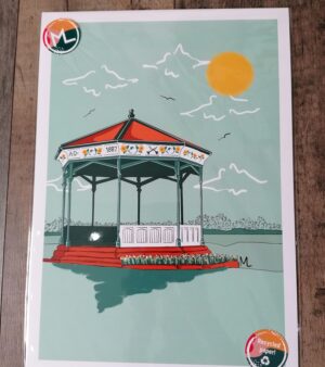 Original Unframed A3 Print - Clevedon's Band Stand