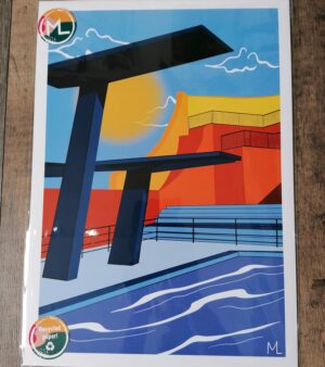 Original Unframed A3 Print - Portishead Lido