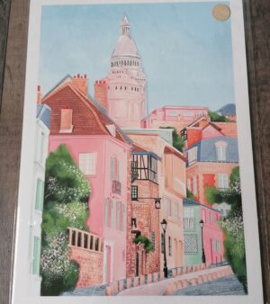 Original Unframed A3 Print - Montmartre (Paris) Buildings
