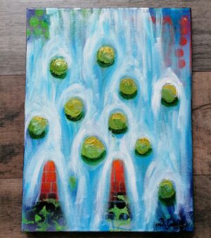 Original Abstract Mixed Media Painting on Canvas - Flow (30.5cm x 40.5cm)