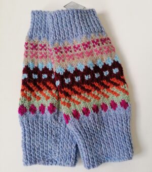 Hand Knitted 100% Acrylic Ankle/Wrist Warmers - Violet, Orange, Light Blue and Grey Colours