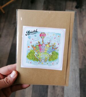 5" x 7" Handmade Bristol Greeting Card - Buzzing Bristol