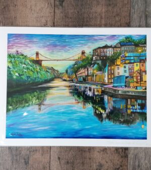 A2 Limited Edition Bristol Giclée Print - Clifton Suspension Bridge At Twilight