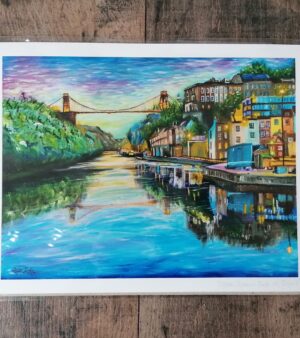 A4 Limited Edition Bristol Giclée Print - Clifton Suspension Bridge At Twilight