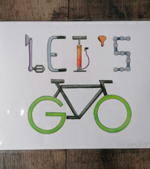 A4 Unmounted Limited Edition Giclee Print - "Let's Go" Bicycle Themed Artwork