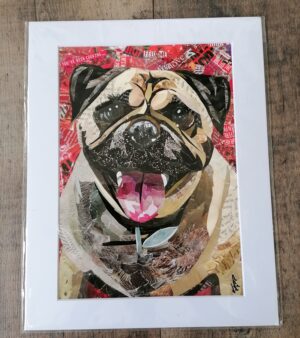 Mounted A4 Print - Pug Collage (11" x 14")
