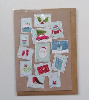 A6 Xmas Greeting Card - Christmas Stamps (#CH9)
