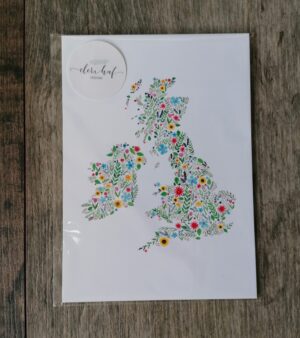 5" x 7" Print - Floral Map of The British Isles (#P-BIM-5x7)