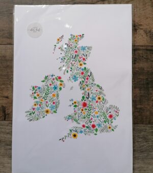 A3 Print - Floral Map of The British Isles  (#P-BIM-A3)