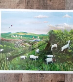A3 Giclee Print - Goats of Purdown (Bristol)