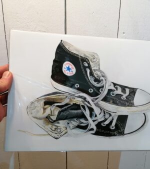 A4 Giclee Print - Chuck Taylor All Star Converse Trainers(Black)