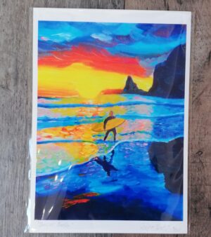 A4 Limited Edition Giclee Print - Sunset Surfer