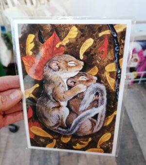 A5 Giclee Print - Sleepy Grey Squirrels