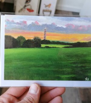 A6 Bristol Themed Greeting Card - Dusk At Purdown
