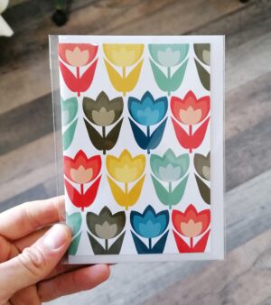 Original A6 Greeting Card - "Tulips Pattern"- ABB054
