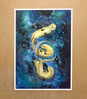 A3 Giclee Print - Playful Otters