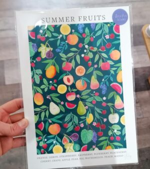A4 Print - Summer Fruits (Teal Colour AP009)