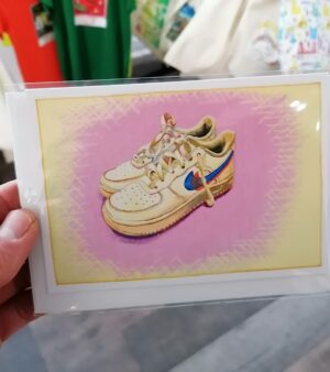 A6 Greeting Card - Pink Airforce Nike Trainers