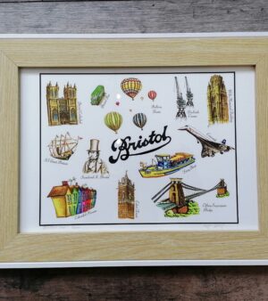 Framed Limited Edition Bristol Giclée Print – Bristol's Best (w/Wood Effect Frame)