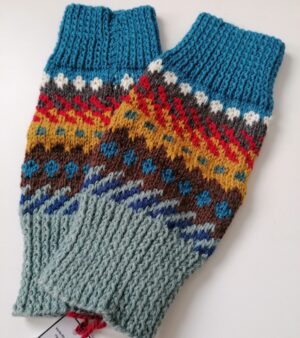 Hand Knitted 100% Wool Ankle/Wrist Warmers - Grey, Blue, Brown Colours