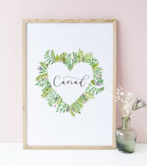 A4 Unframed Print - "Cariad"(Welsh "Love") #P-C2-A4