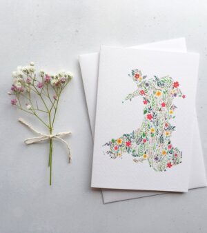 A6 Greeting Card - Wales Map #W1