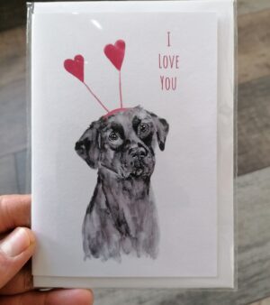 A6 Greeting Card - I Love You Black Lab
