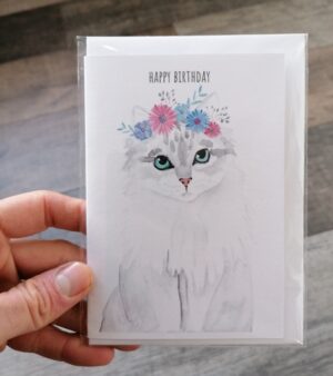 A6 Greeting Card - Happy Birthday Cat