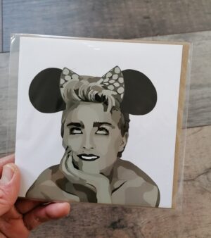 Square Celebrity Greeting Card - Madonna (w/Minie Mouse Ears)