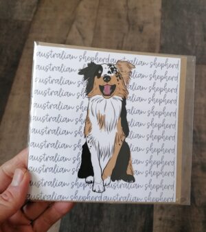 Square Greeting Card - Australian Shepherd