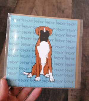 Square Greeting Card - Boxer
