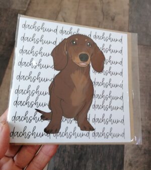 Square Greeting Card - Dachshund