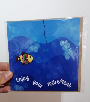 Square Greeting Card - Enjoy Your Retirement (Fishing Theme)