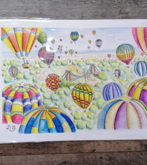 A3 Unmounted Limited Edition Giclee Print - Bristol Balloons